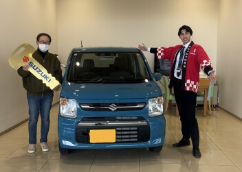 【祝ご納車】大人気ブルーカラーのワゴンＲのご納車です！！